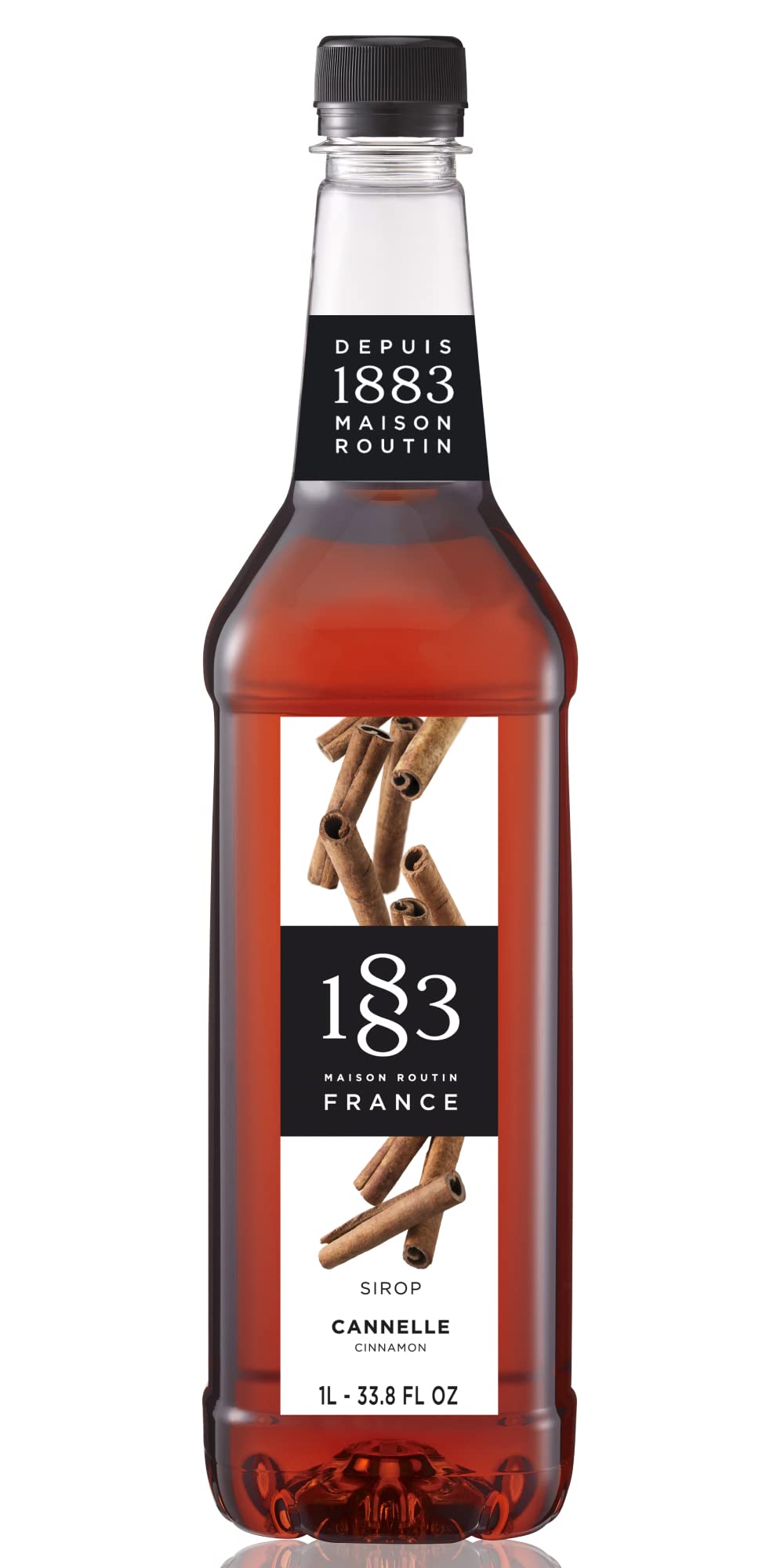 1883 Syrup - Flavored Syrup for Hot & Iced Beverages - Gluten-Free, Vegan, Non-GMO, Kosher, Preservative-Free, Made in France | Glass Bottle 1 Liter (33.8 Fl Oz)