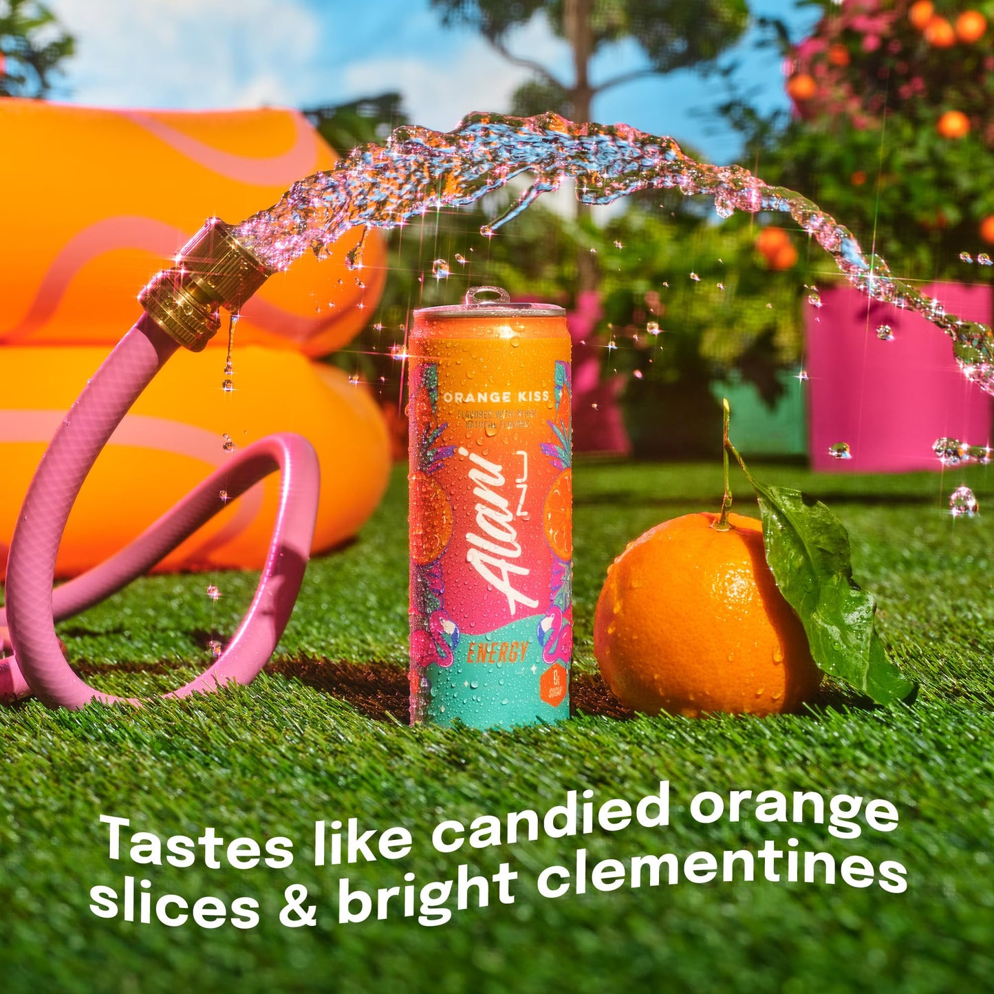 Alani Nu ORANGE KISS Ice Sugar Free, Low Calorie Energy Drinks | 200mg Caffeine | Antioxidants | Biotin, B Vitamins | Zero Sugar | 15 Calories or Less | 12 Oz Cans | 24 Count