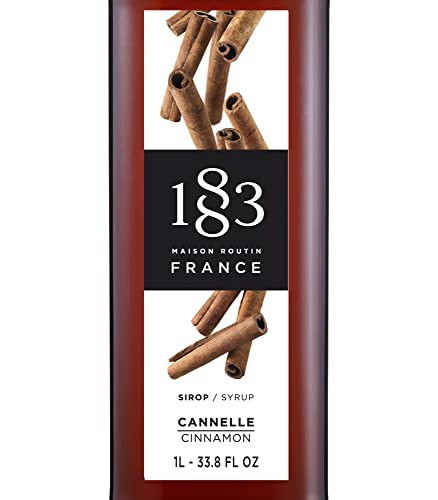 1883 Syrup - Flavored Syrup for Hot & Iced Beverages - Gluten-Free, Vegan, Non-GMO, Kosher, Preservative-Free, Made in France | Glass Bottle 1 Liter (33.8 Fl Oz)