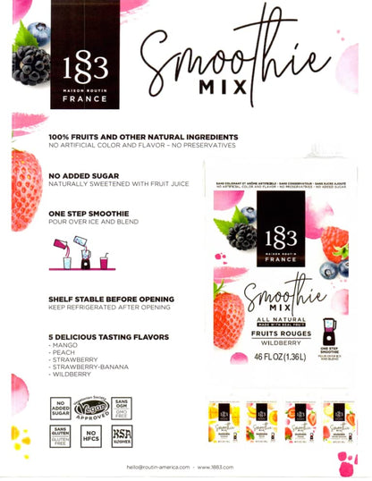 1883 Wildberry Smoothie 1L Carton, All Natural, Made with Real Fruit, One Step Smoothie