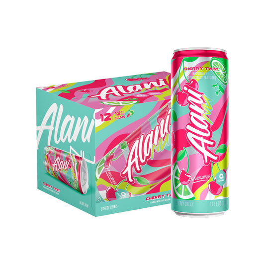 Alani Nu CHERRY TWIST Ice Sugar Free, Low Calorie Energy Drinks | 200mg Caffeine | Antioxidants | Biotin, B Vitamins | Zero Sugar | 15 Calories or Less | 12 Oz Cans | 24 Count