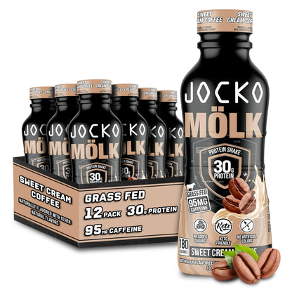 Jocko Mölk Protein Shakes – Protein Drinks, KETO Friendly, No Added Sugar, 30g Grass Fed Protein - Ready to Drink, 12 FL Oz, 12pk, Liquid
