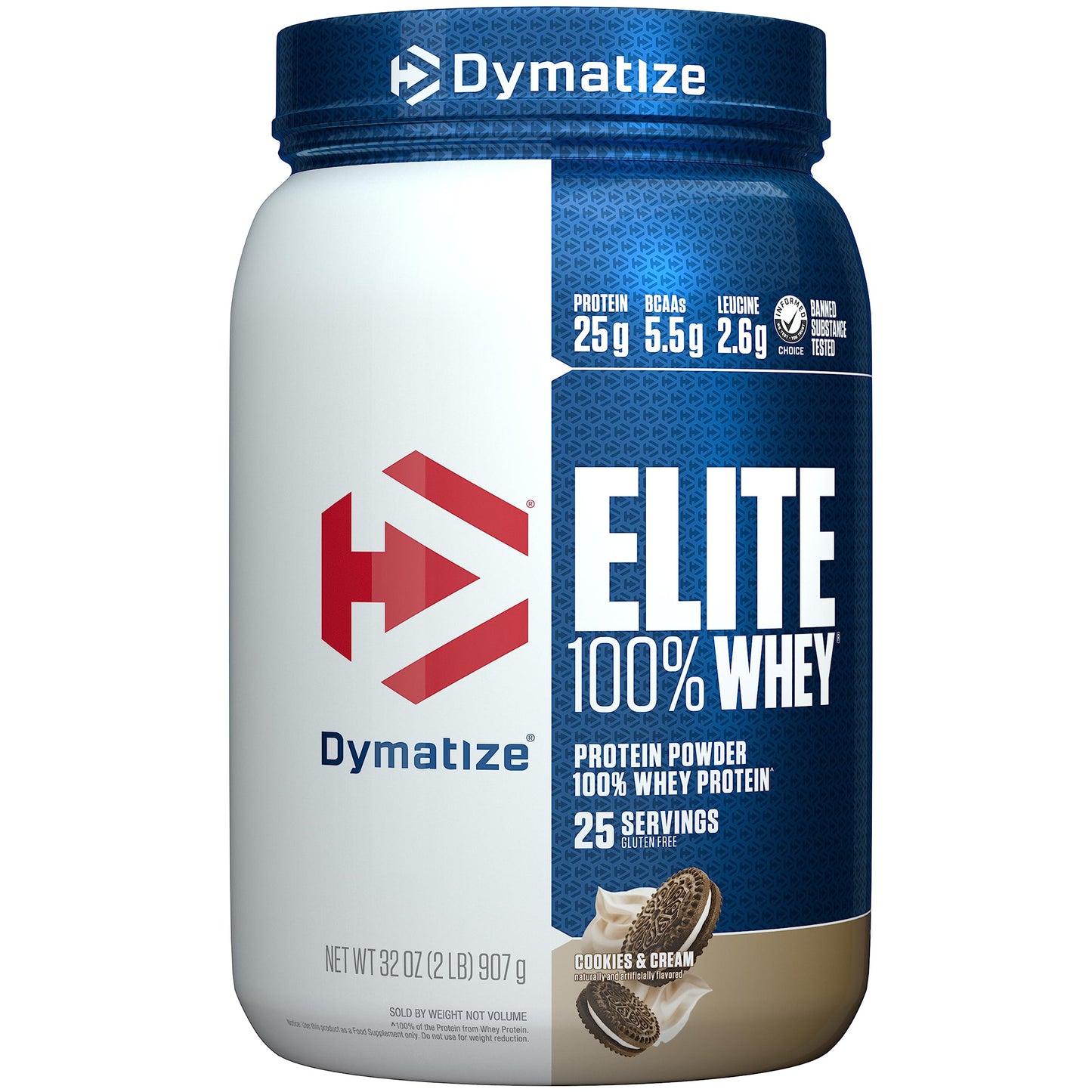 Dymatize Elite 100% Whey Protein Powder, 25g Protein, 5.5g BCAAs & 2.7g L-Leucine, Quick Absorbing & Fast Digesting for Optimal Muscle'