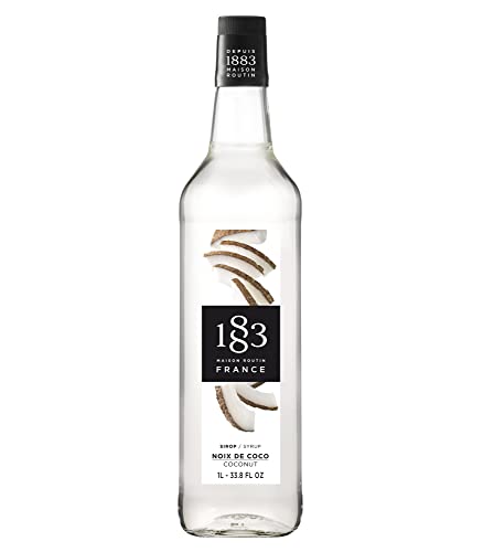 1883 Syrup - Flavored Syrup for Hot & Iced Beverages - Gluten-Free, Vegan, Non-GMO, Kosher, Preservative-Free, Made in France | Glass Bottle 1 Liter (33.8 Fl Oz)