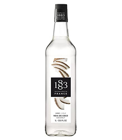 1883 Syrup - Flavored Syrup for Hot & Iced Beverages - Gluten-Free, Vegan, Non-GMO, Kosher, Preservative-Free, Made in France | Glass Bottle 1 Liter (33.8 Fl Oz)