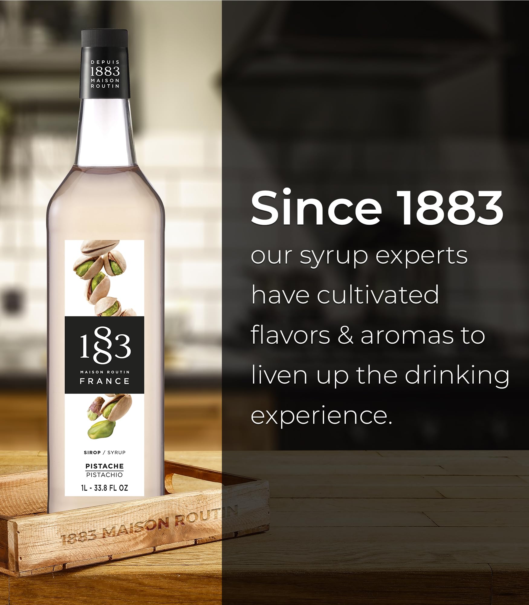 1883 Syrup for Drinks, Made in France, 1 Liter Glass Bottle