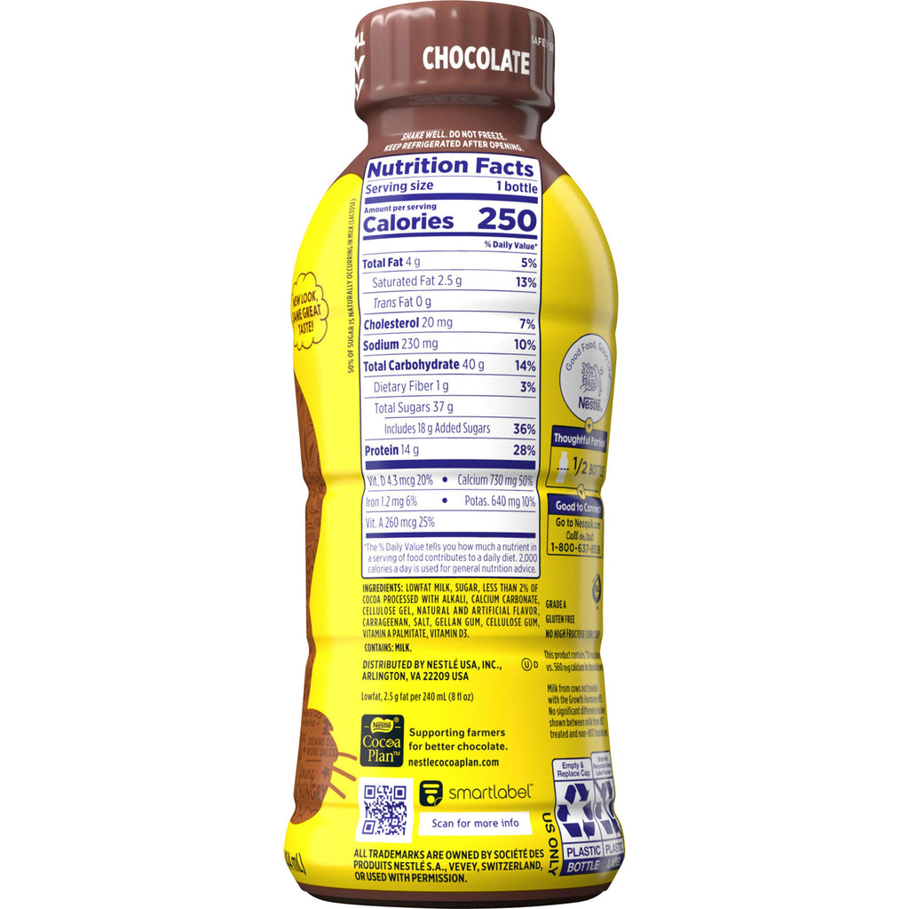 Nestle Nesquik Low Fat 1% Milk, Chocolate, 14 Ounce (Pack of 12)
