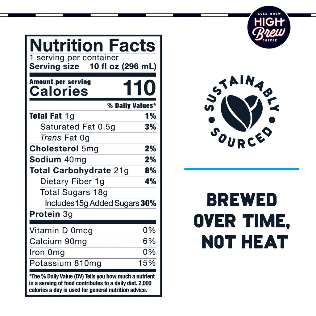 High Brew Coffee, Nitro Sweet Cream, 10 FL Oz, Ready-To-Drink (Pack of 12)