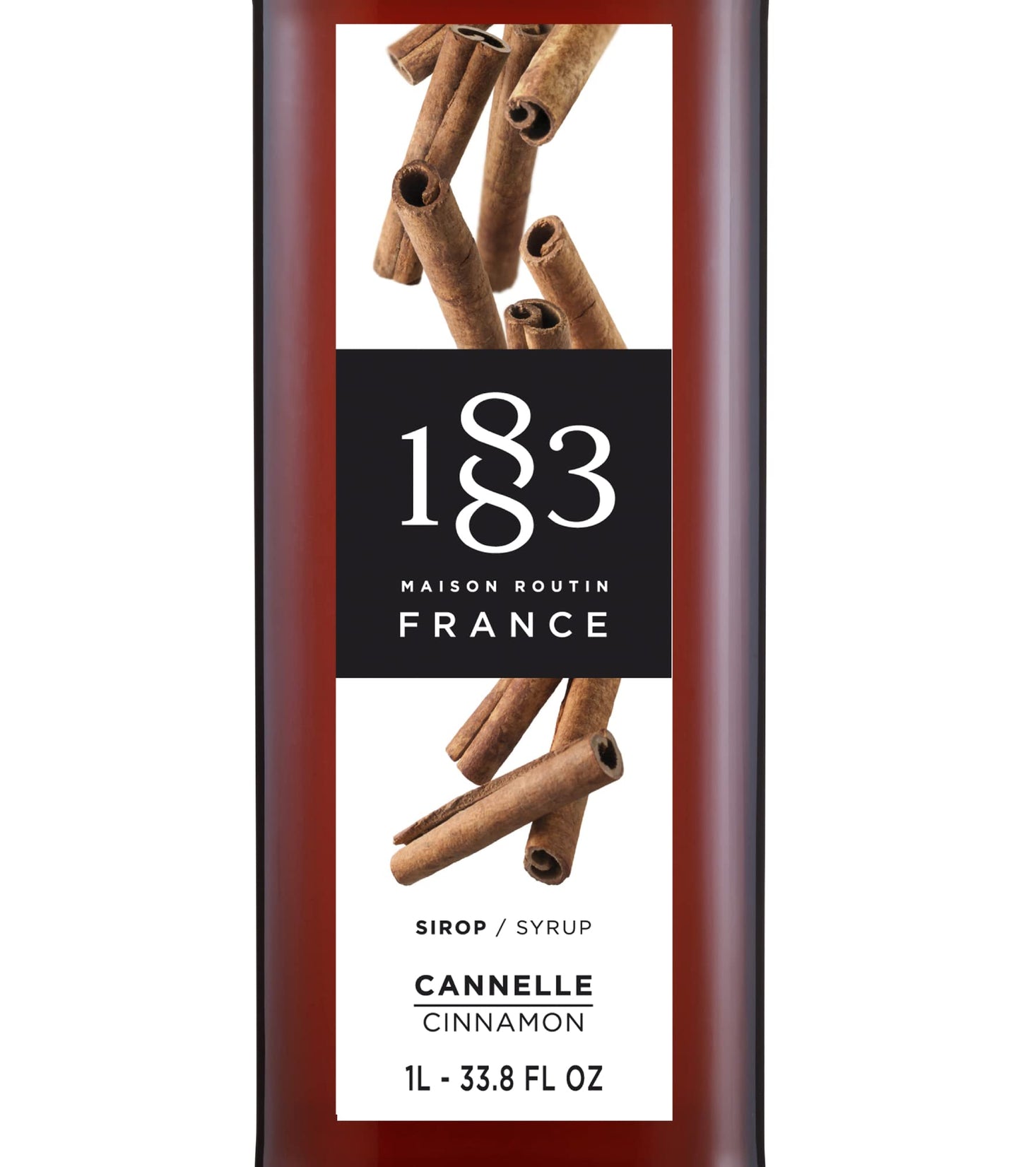1883 Syrup - Flavored Syrup for Hot & Iced Beverages - Gluten-Free, Vegan, Non-GMO, Kosher, Preservative-Free, Made in France | Glass Bottle 1 Liter (33.8 Fl Oz)