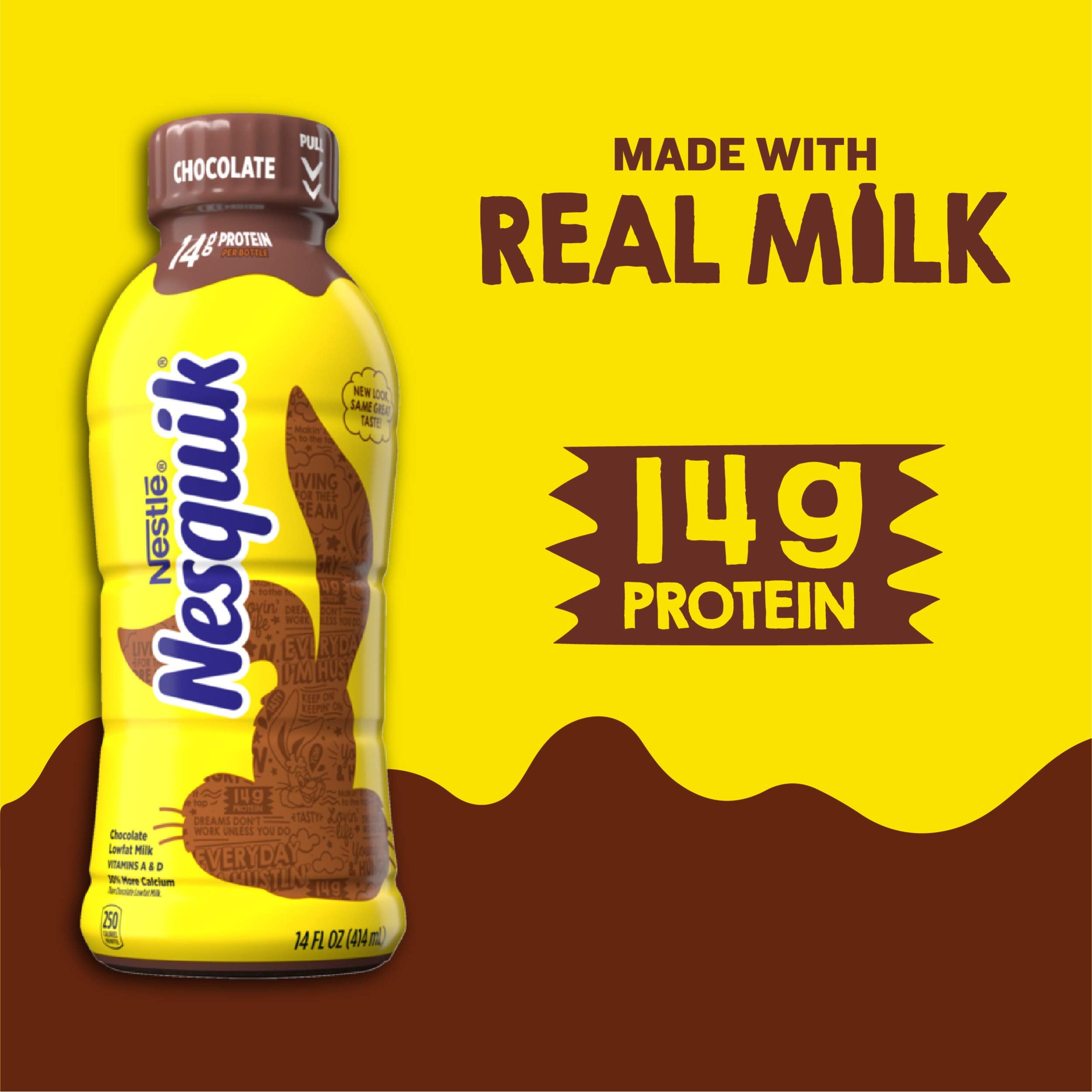 Nestle Nesquik Low Fat 1% Milk, Chocolate, 14 Ounce (Pack of 12)