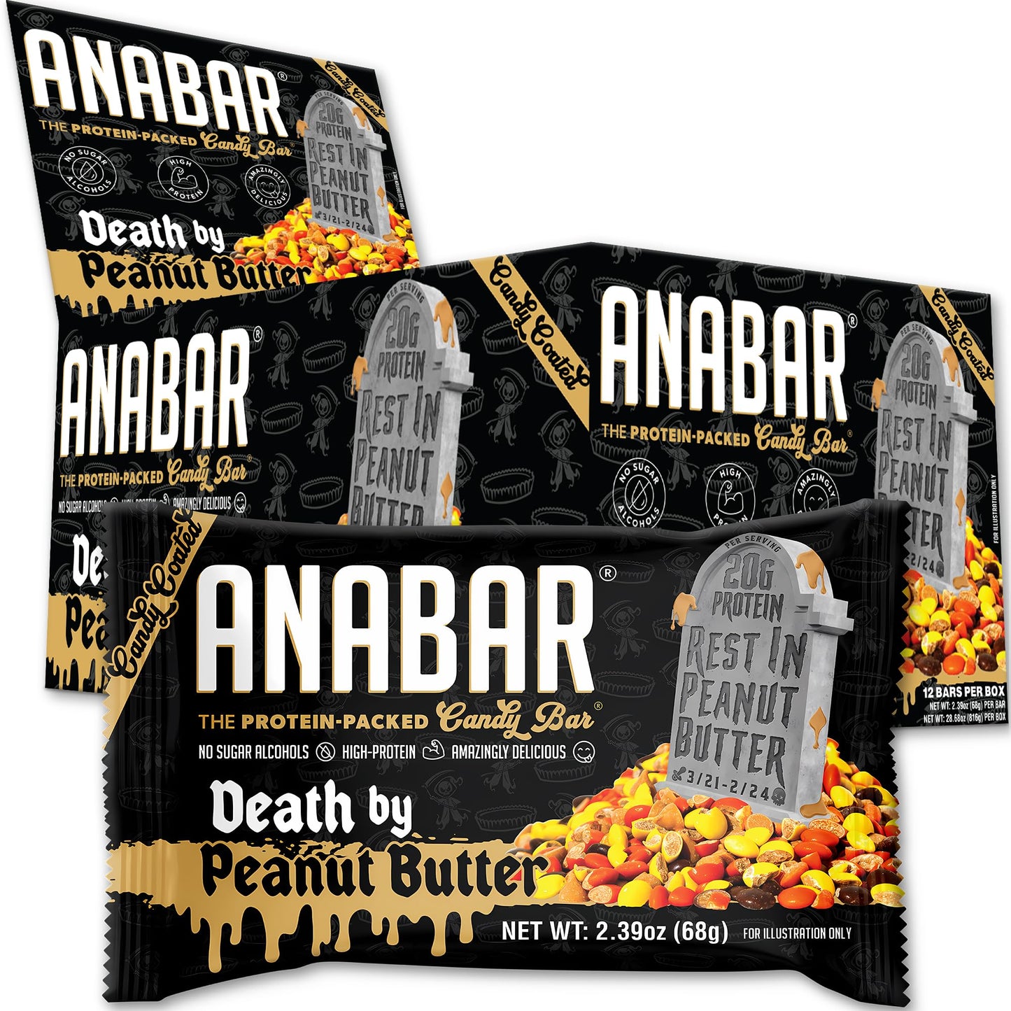 Anabar Protein Bar, The Protein-Packed Candy Bar, Amazing Tasting Protein Bar, No Sugar Alcohols, High Protein, Amazingly Delicious, 20 Grams of Protein