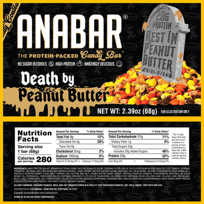 Anabar Protein Bar, The Protein-Packed Candy Bar, Amazing Tasting Protein Bar, No Sugar Alcohols, High Protein, Amazingly Delicious, 20 Grams of Protein