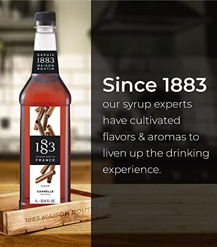 1883 Syrup - Flavored Syrup for Hot & Iced Beverages - Gluten-Free, Vegan, Non-GMO, Kosher, Preservative-Free, Made in France | Glass Bottle 1 Liter (33.8 Fl Oz)