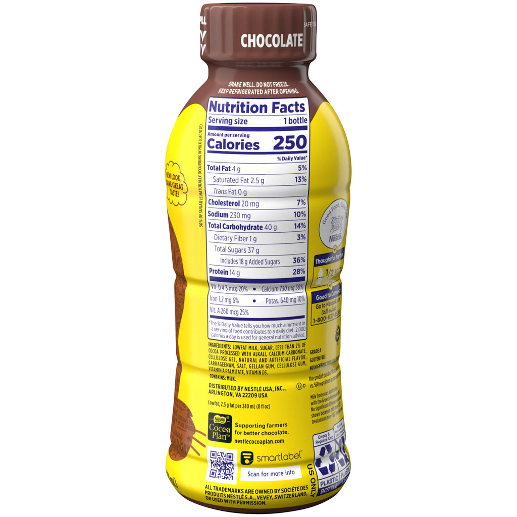 Nestle Nesquik Low Fat 1% Milk, Chocolate, 14 Ounce (Pack of 12)
