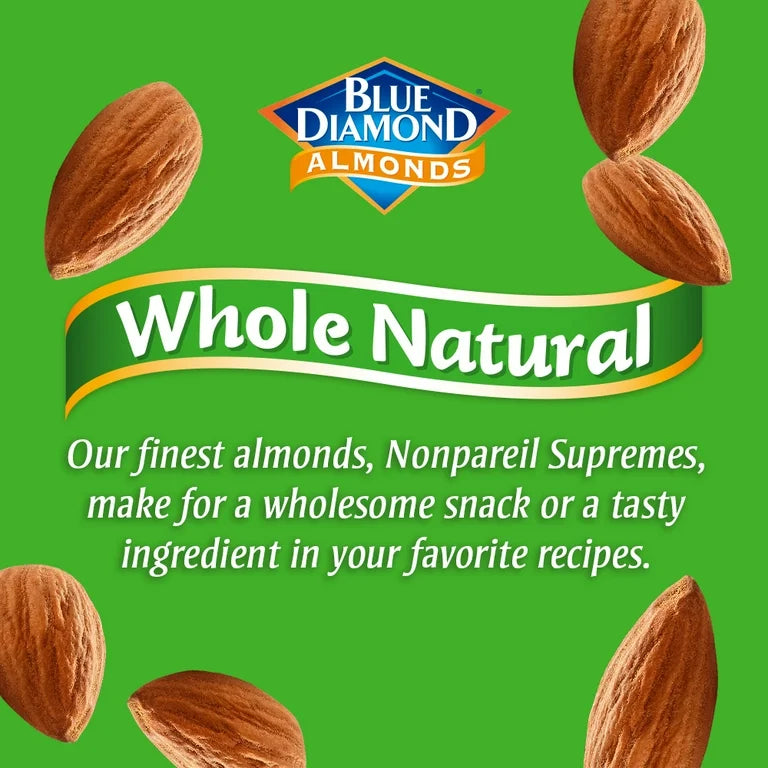 Blue Diamond Almonds, Raw Whole Natural, 6 Ounce ( Pack of 2 )