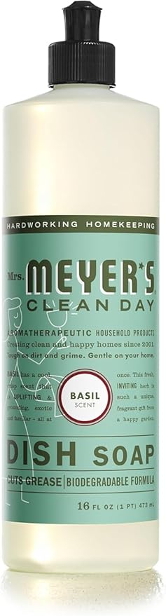 MRS. MEYER'S CLEAN DAY Liquid Dish Soap, Basil, 16 fl. oz
