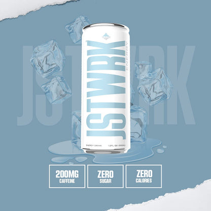 JST WRK Energy Drink - 12-Pack, Sugar-Free, Zero Calories, No Sugar Alcohols, 12 Fl Oz., 200 milligrams Caffeine