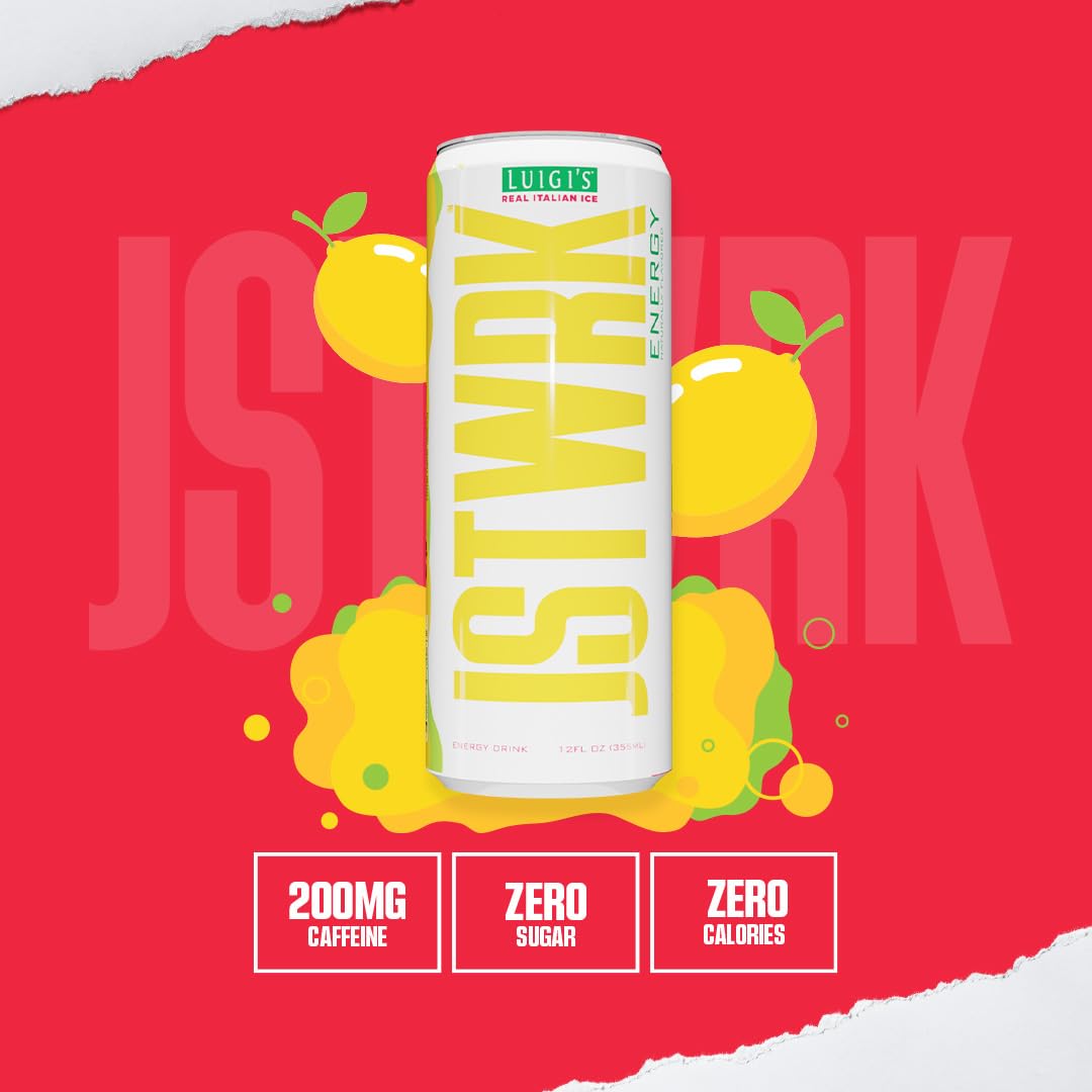 JST WRK Energy Drink - 12-Pack, Sugar-Free, Zero Calories, No Sugar Alcohols, 12 Fl Oz., 200 milligrams Caffeine