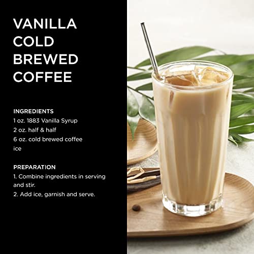 1883 Vanilla Syrup for Coffee & Drinks, Made in France, 1 Liter Plastic Bottle