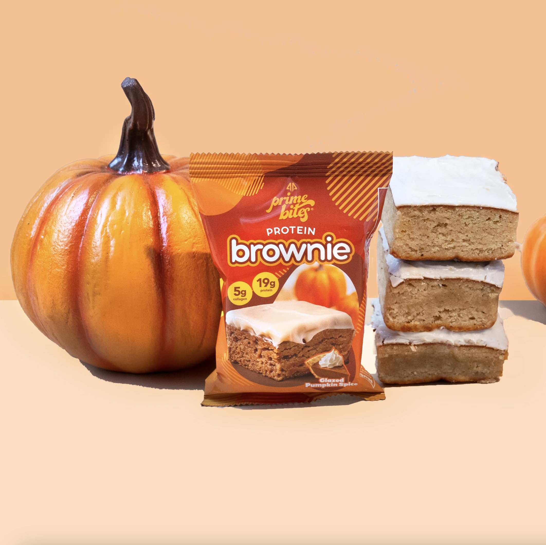 Prime Bites Protein Brownie from Alpha Prime Supplements | High Protein, Collagen Fortified Low Sugar Treat | Delicious Snack | 12 Bars per Box