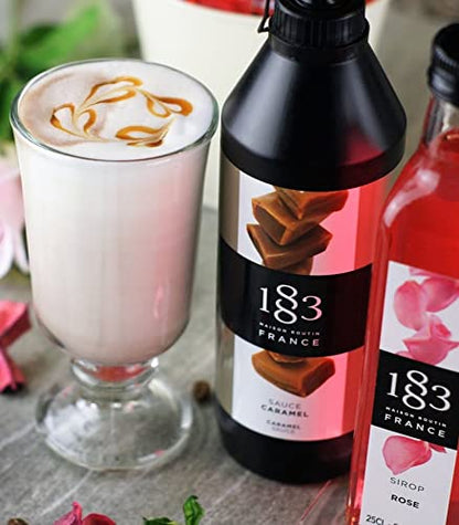 1883 Syrup - Flavored Syrup for Hot & Iced Beverages - Gluten-Free, Vegan, Non-GMO, Kosher, Preservative-Free, Made in France | Glass Bottle 1 Liter (33.8 Fl Oz)