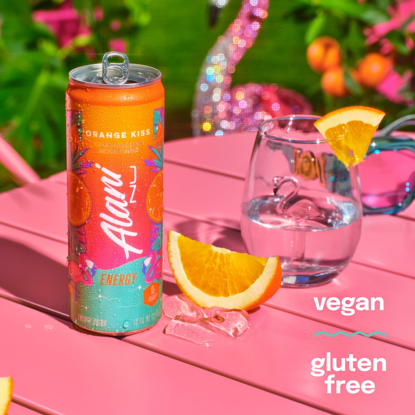 Alani Nu ORANGE KISS Ice Sugar Free, Low Calorie Energy Drinks | 200mg Caffeine | Antioxidants | Biotin, B Vitamins | Zero Sugar | 15 Calories or Less | 12 Oz Cans | 24 Count