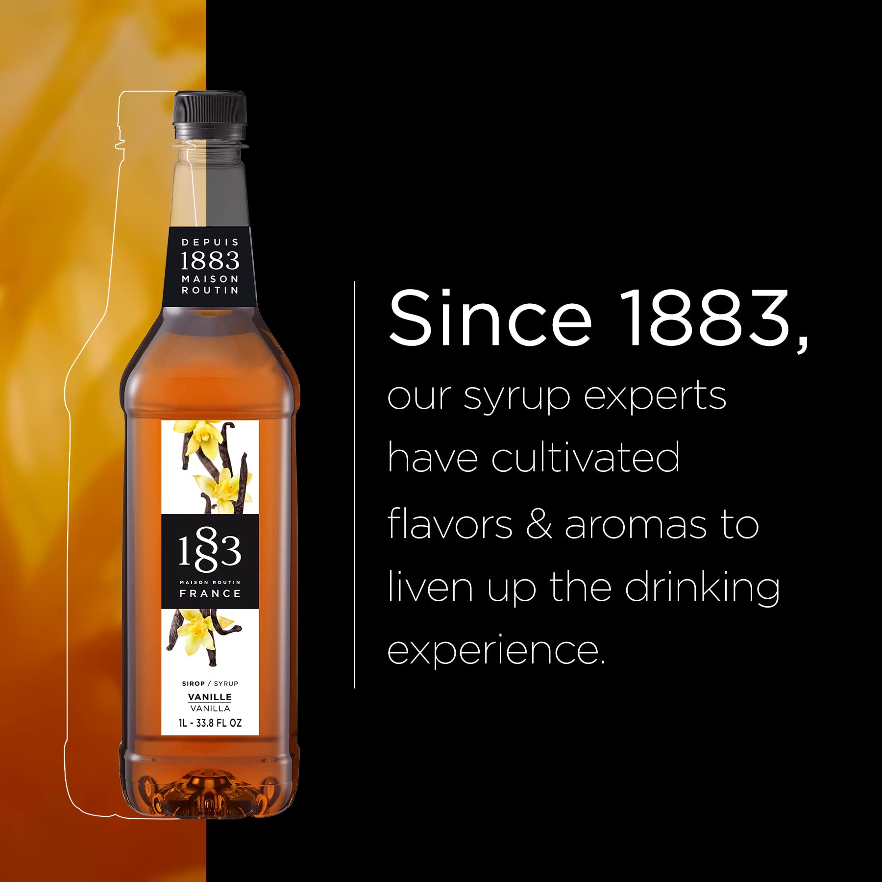 Coffee Syrup, Syrup for Drinks, 1 Liter Bottle