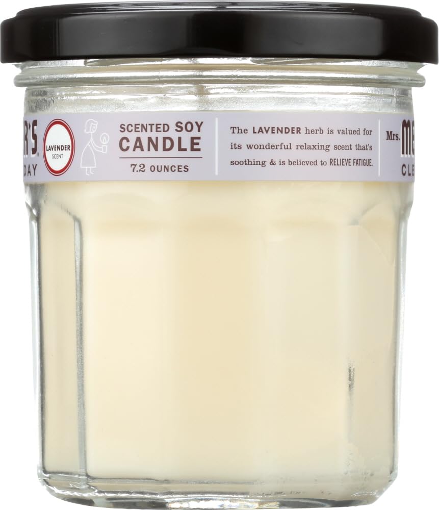 Mrs. Meyer's Clean Day Lavender Scent Ivory Soy Air Freshener Candle 3.8 in. H x 2.9 in. Dia.
