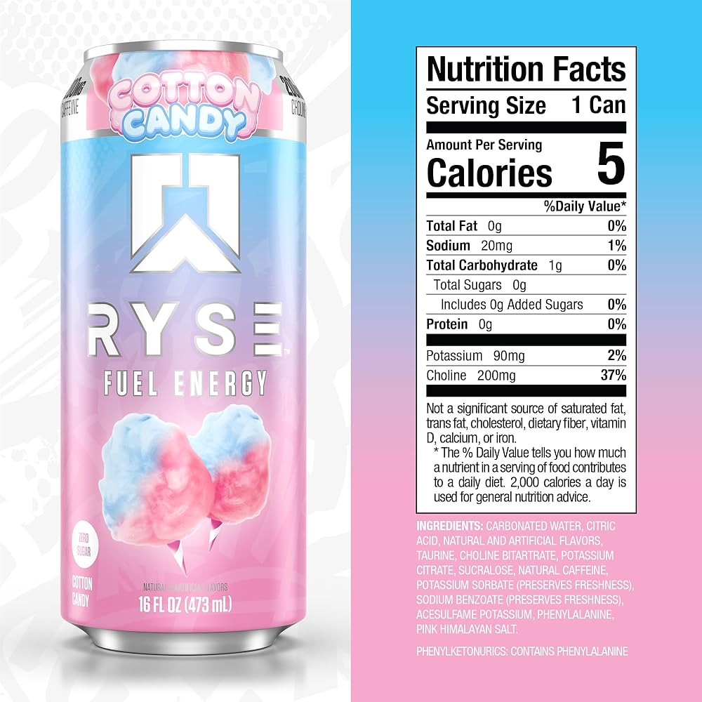 Cotton Candy Ryse 12 pack energy drink