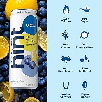 HINT water- Blueberry lemon Flavor water 0 calories 12fl (pack of 24)