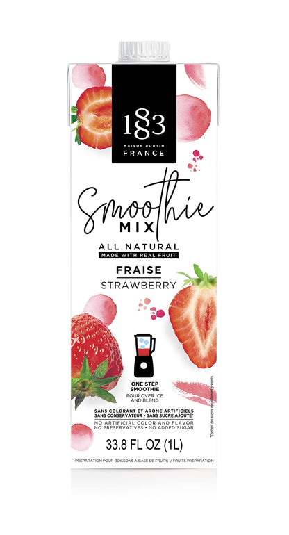1883 Strawberry Smoothie 1L Carton, Made with real fruit, no preservatives, vegan Approved, GMO Free