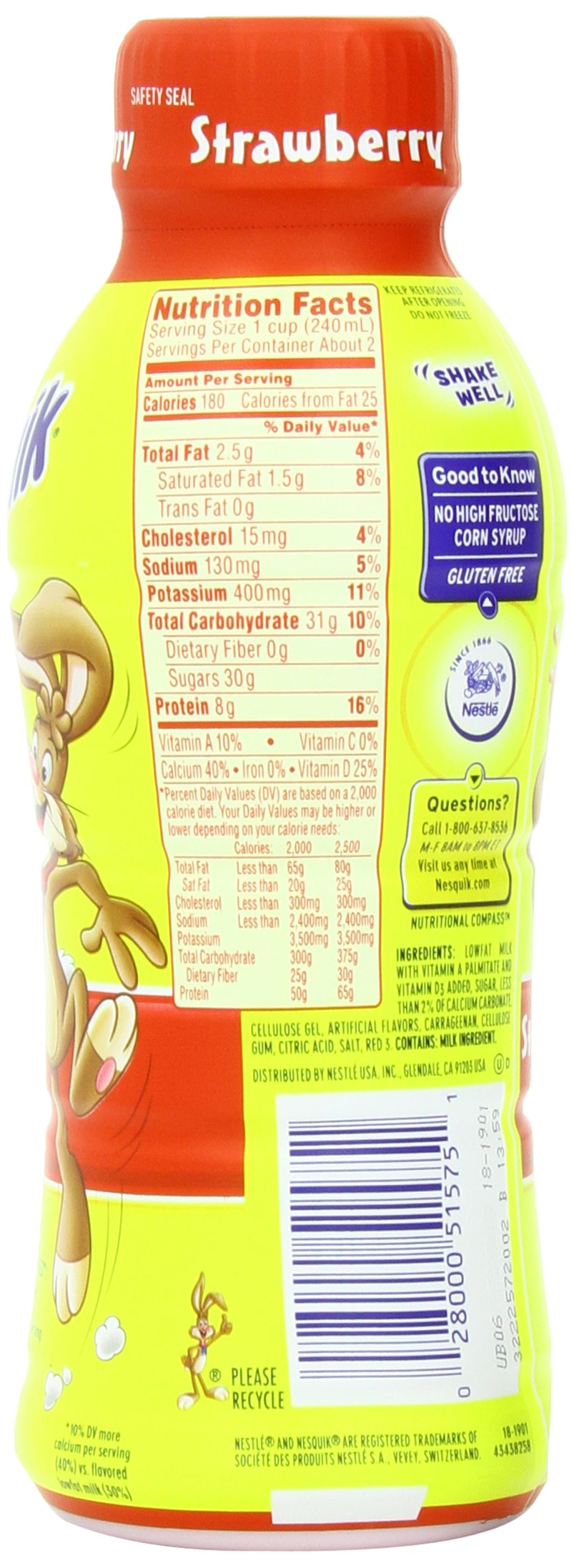 Nesquik Low Fat 1% Milk,, 14 Ounce (Pack of 12)