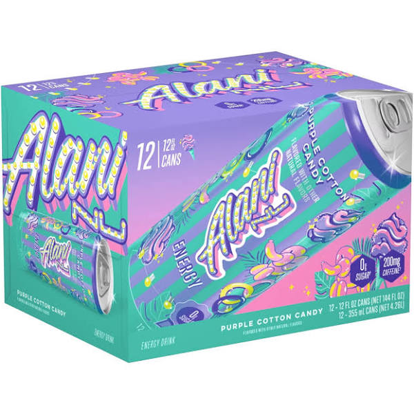 Alani Nu Energy Drink, Purple Cotton Candy, 12 fl. oz., 12 pk.