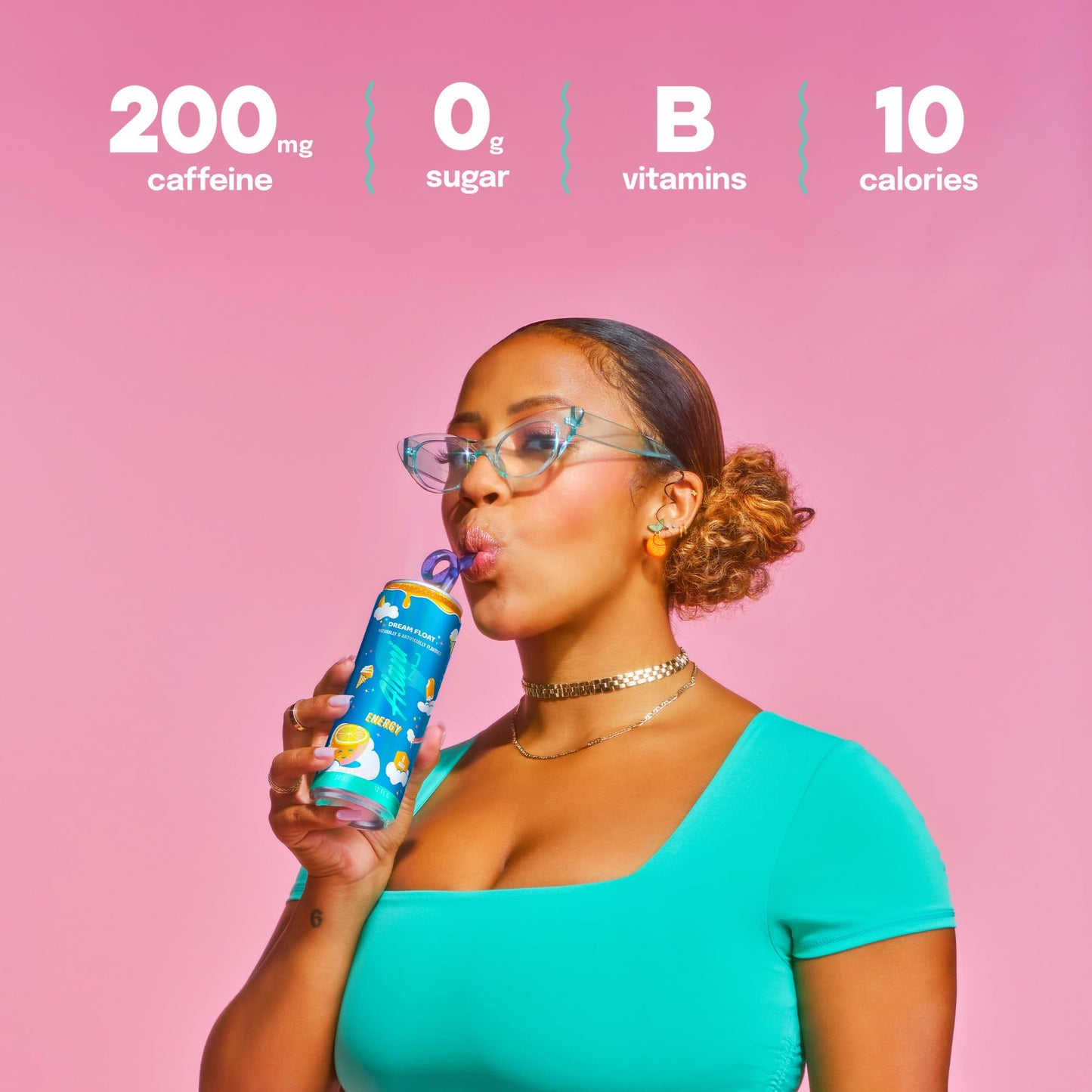 Alani Nu DREAM FLOAT Ice Sugar Free, Low Calorie Energy Drinks | 200mg Caffeine | Antioxidants | Biotin, B Vitamins | Zero Sugar | 15 Calories or Less | 12 Oz Cans | 24 Count