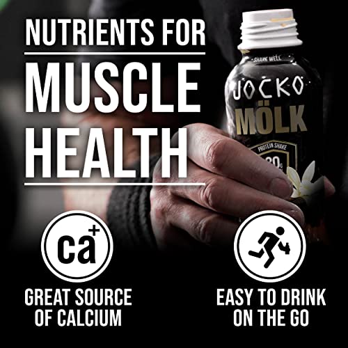 Jocko Mölk 30g Grass Fed Protein Shakes – No Added Sugar Protein Drinks KETO Friendly - Ready to Drink 12 FL Oz (Pack of 12) Vanilla