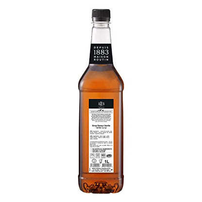 1883 Syrup - Flavored Syrup for Hot & Iced Beverages - Gluten-Free, Vegan, Non-GMO, Kosher, Preservative-Free, Made in France | Glass Bottle 1 Liter (33.8 Fl Oz)