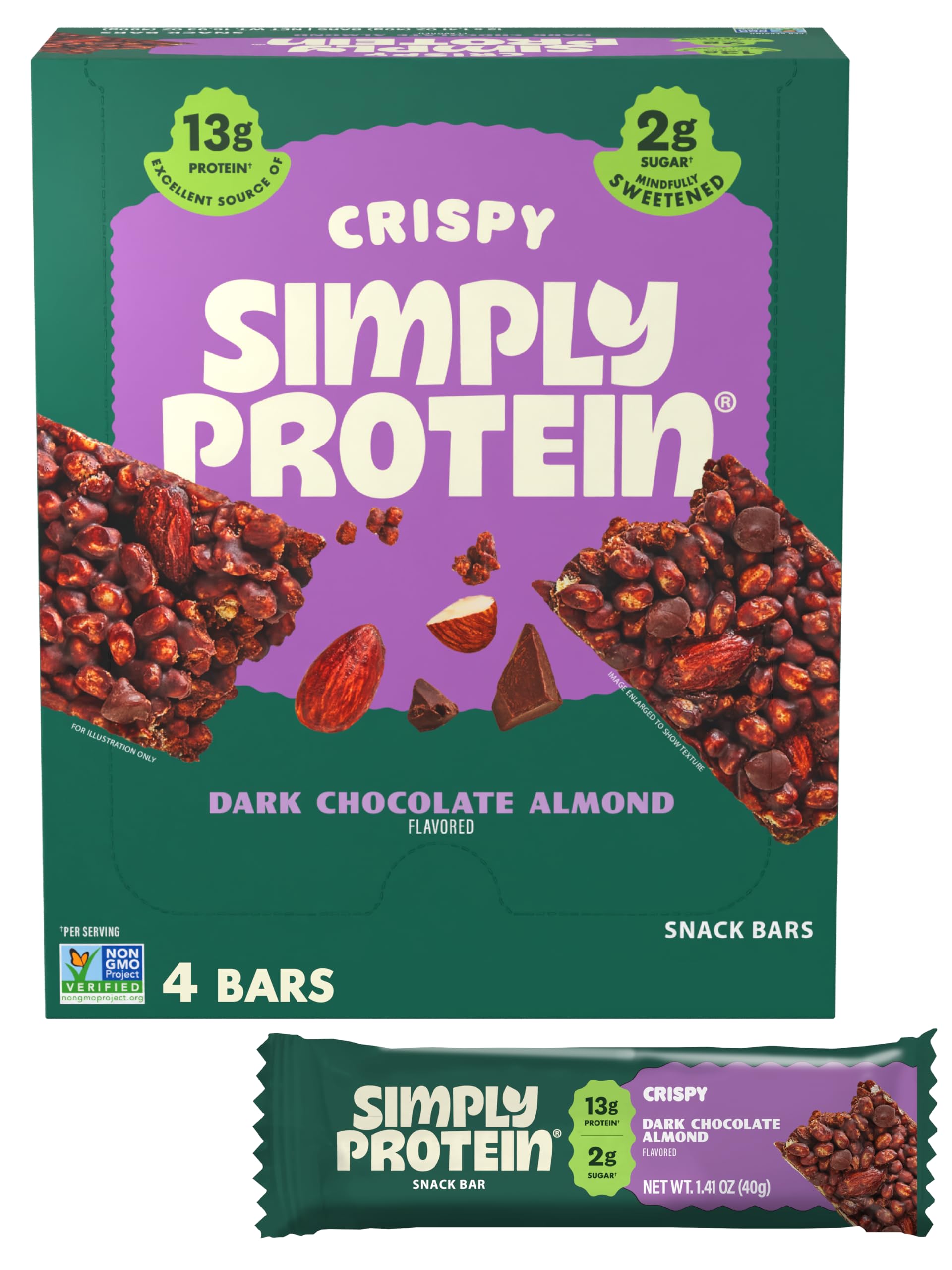 Simply Protein High Protein Bars — Lemon Coconut & Dark Chocolate Almond | 12g Protein, 2g Sugar