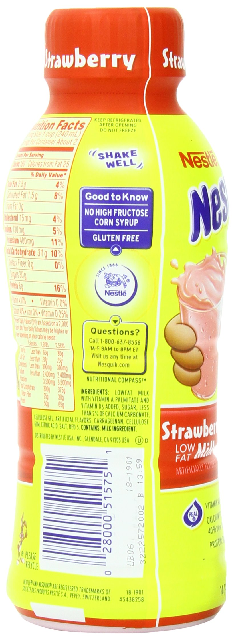 Nesquik Low Fat 1% Milk,, 14 Ounce (Pack of 12)