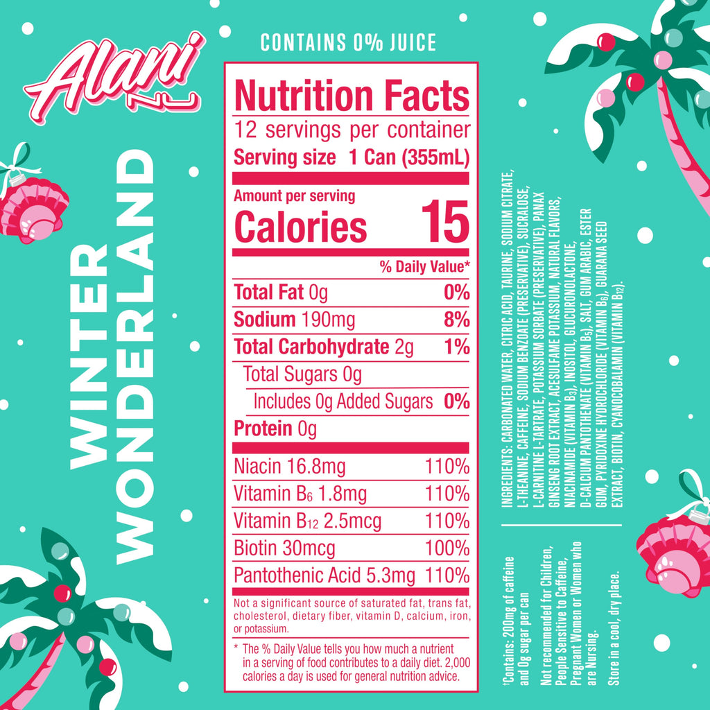 Alani Nu WINTER WONDERLAND, 12 Fl Oz Cans, 12 Pack
