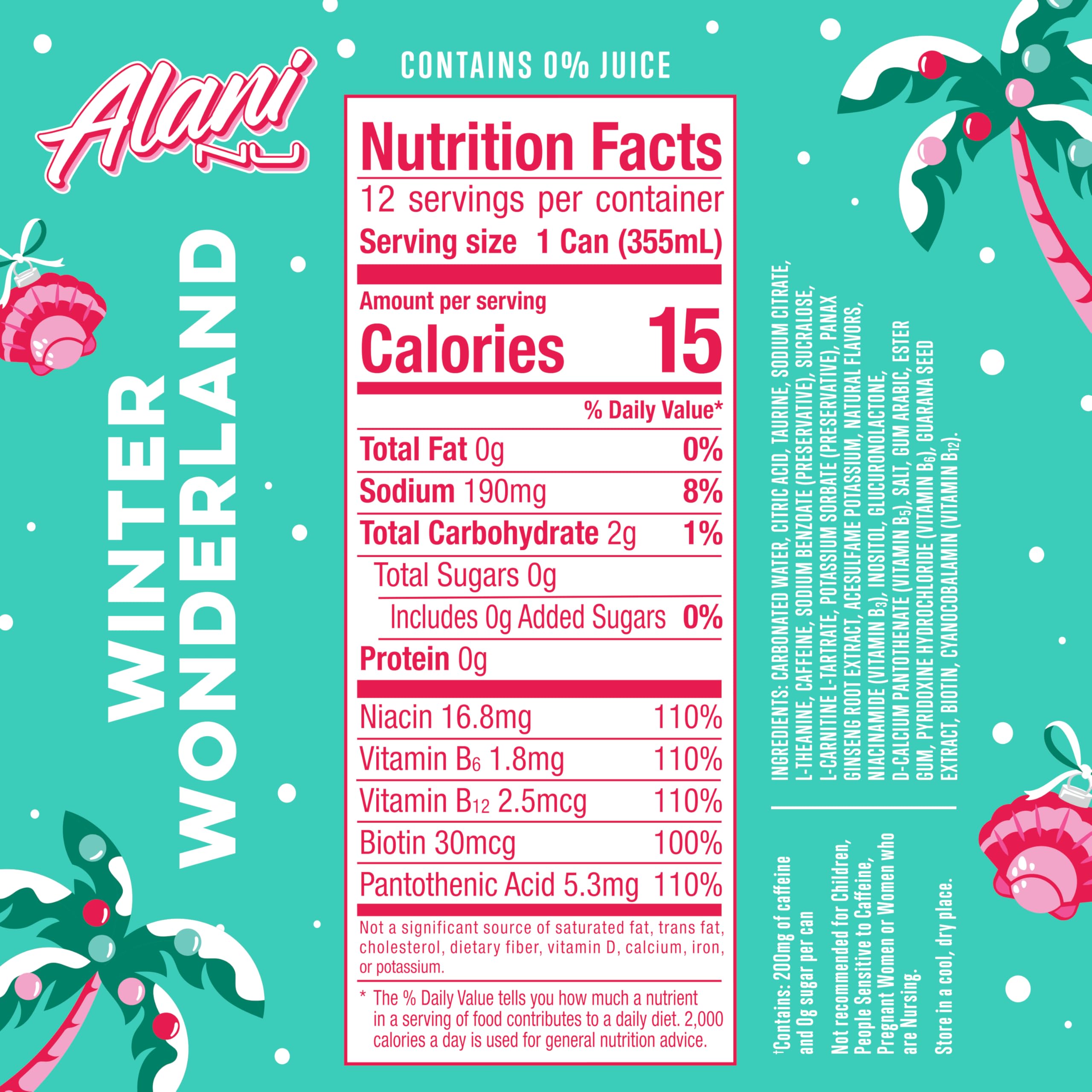 Alani Nu WINTER WONDERLAND, 12 Fl Oz Cans, 12 Pack