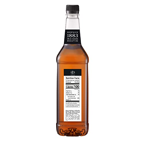 1883 Vanilla Syrup for Coffee & Drinks, Made in France, 1 Liter Plastic Bottle
