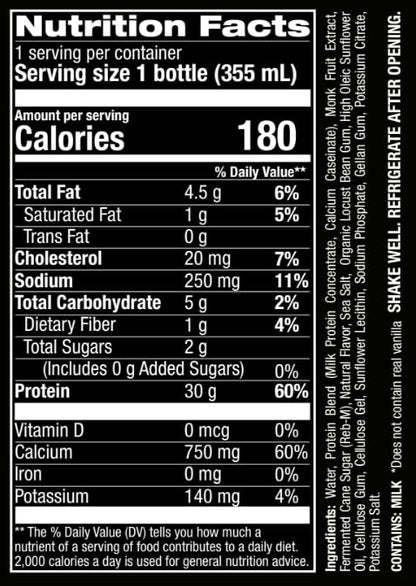 Jocko Mölk Protein Shakes – Protein Drinks, KETO Friendly, No Added Sugar, 30g Grass Fed Protein - Ready to Drink, 12 FL Oz, 12pk, Liquid