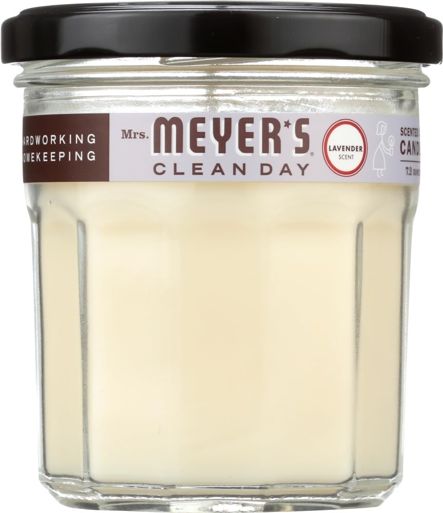 Mrs. Meyer's Clean Day Lavender Scent Ivory Soy Air Freshener Candle 3.8 in. H x 2.9 in. Dia.