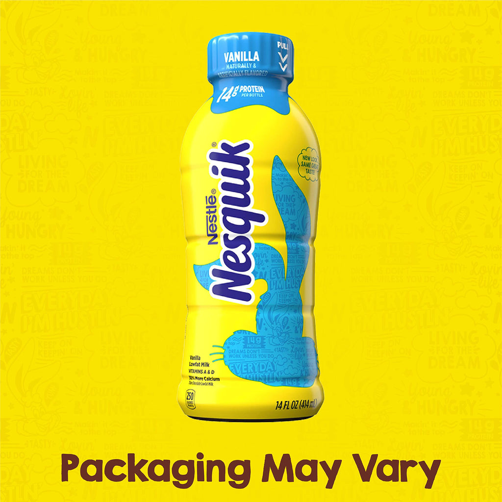 Nesquick Flavored Lowfat Milk 14 Ounce Bottles 12 Pack (Vanilla)