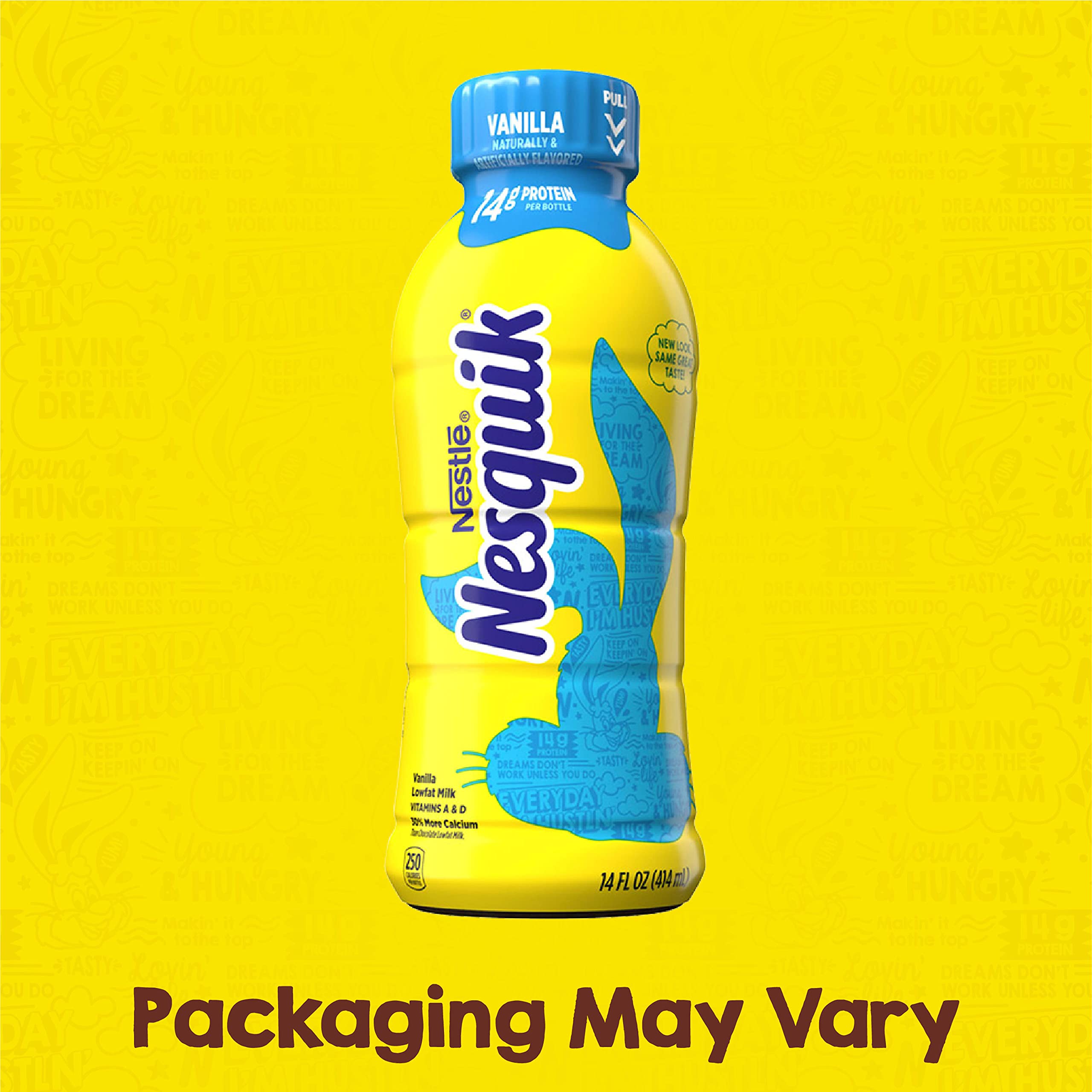 Nesquick Flavored Lowfat Milk 14 Ounce Bottles 12 Pack (Vanilla)