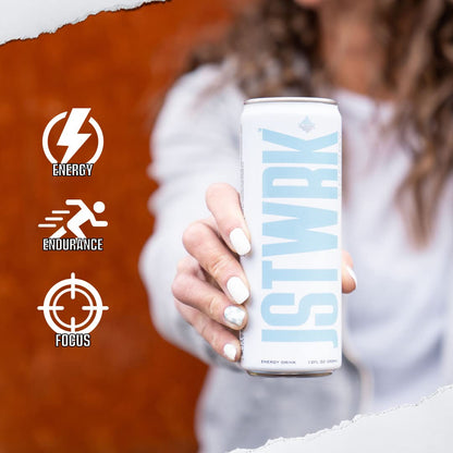 JST WRK Energy Drink - 12-Pack, Sugar-Free, Zero Calories, No Sugar Alcohols, 12 Fl Oz., 200 milligrams Caffeine
