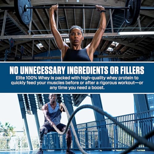 Dymatize Elite 100% Whey Protein Powder, 25g Protein, 5.5g BCAAs & 2.7g L-Leucine, Quick Absorbing & Fast Digesting for Optimal Muscle'