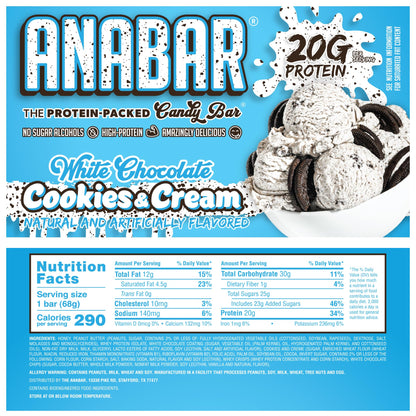 Anabar Protein Bar, The Protein-Packed Candy Bar, Amazing Tasting Protein Bar, No Sugar Alcohols, High Protein, Amazingly Delicious, 20 Grams of Protein