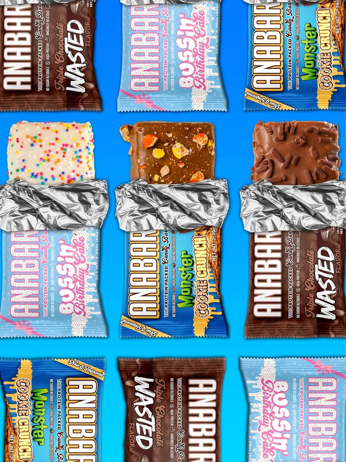 Anabar Protein Bar, 12 Bars, Milk Chocolate Monster Cookie Crunch