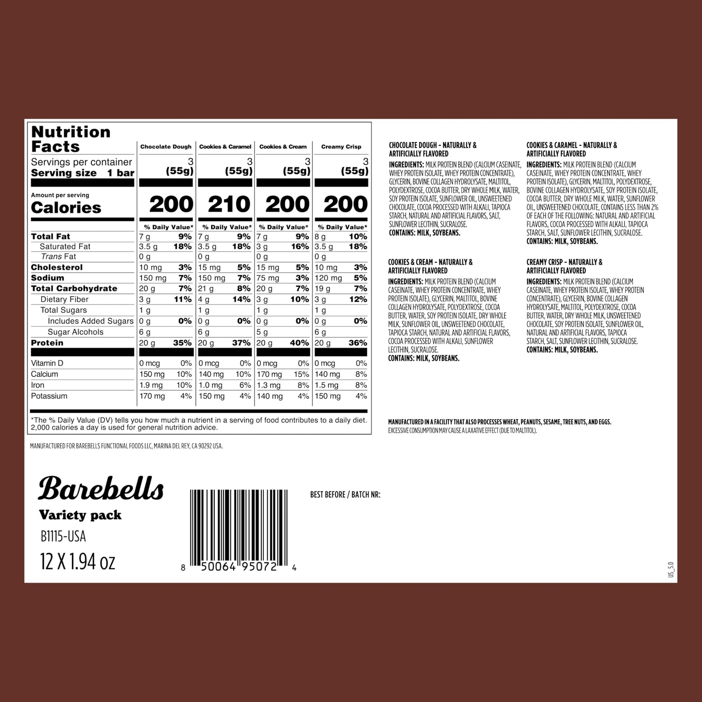 Barebells Protein Bars - Protein Snacks with High Protein - Chocolate Protein Bars - Perfect on The Go Protein Snack & Breakfast Bars